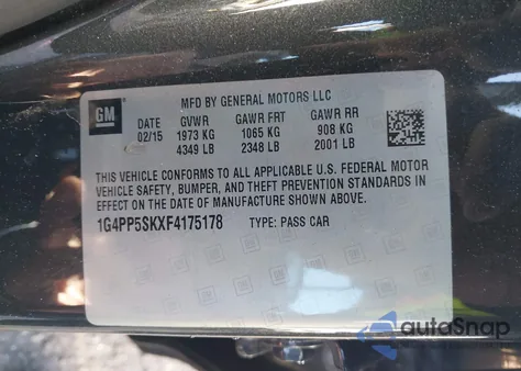 2015 Buick Verano z USA, uszkodzony, nr VIN 1G4PP5SKXF4175178